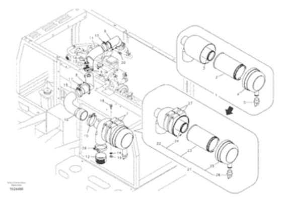 Pièces de rechange d'excavatrice de système d'admission du tuyau VOE14518258 pour VOE EC160B EC180B EC210B