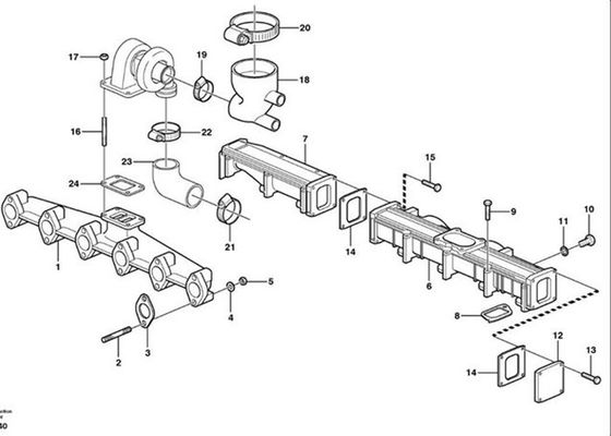 Excavatrice diverse Parts d'Intel du tuyau VOE20450765 20450765 pour VOE EC240B