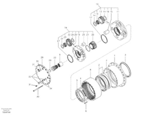 SA711730330 Excavator Final Drive Travel Sun Gear Shaft For VOE EC210